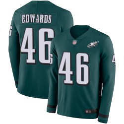 Limited Youth Herman Edwards Green Jersey - #46 Football Philadelphia Eagles Therma Long Sleeve