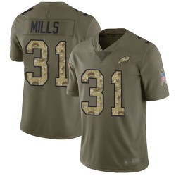 Limited Youth Jalen Mills Olive/Camo Jersey - #31 Football Philadelphia Eagles 2017 Salute to Service