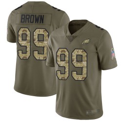 Limited Youth Jerome Brown Olive/Camo Jersey - #99 Football Philadelphia Eagles 2017 Salute to Service