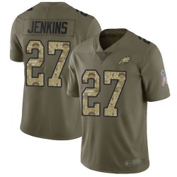Limited Youth Malcolm Jenkins Olive/Camo Jersey - #27 Football Philadelphia Eagles 2017 Salute to Service
