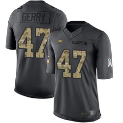 Limited Youth Nate Gerry Black Jersey - #47 Football Philadelphia Eagles 2016 Salute to Service