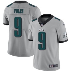 Limited Youth Nick Foles Silver Jersey - #9 Football Philadelphia Eagles Inverted Legend