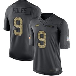 Limited Youth Nick Foles Black Jersey - #9 Football Philadelphia Eagles 2016 Salute to Service