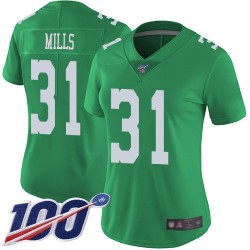 Limited Women's Jalen Mills Green Jersey - #31 Football Philadelphia Eagles 100th Season Rush Vapor Untouchable