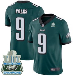 Limited Youth Nick Foles Midnight Green Home Jersey - #9 Football Philadelphia Eagles Super Bowl LII Champions Vapor Untouchable