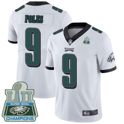 Limited Youth Nick Foles White Road Jersey - #9 Football Philadelphia Eagles Super Bowl LII Champions Vapor Untouchable