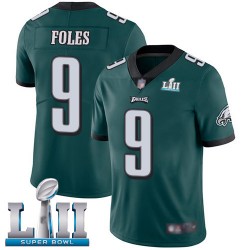 Limited Youth Nick Foles Midnight Green Home Jersey - #9 Football Philadelphia Eagles Super Bowl LII Vapor Untouchable