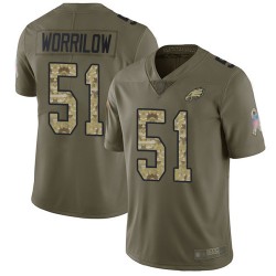 Limited Youth Paul Worrilow Olive/Camo Jersey - #52 Football Philadelphia Eagles 2017 Salute to Service