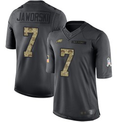 Limited Youth Ron Jaworski Black Jersey - #7 Football Philadelphia Eagles 2016 Salute to Service