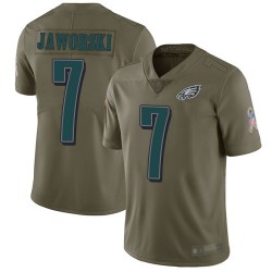Limited Youth Ron Jaworski Olive Jersey - #7 Football Philadelphia Eagles 2017 Salute to Service