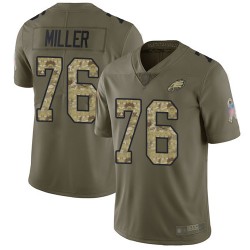 Limited Youth Shareef Miller Olive/Camo Jersey - #76 Football Philadelphia Eagles 2017 Salute to Service