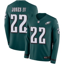 Limited Youth Sidney Jones Green Jersey - #22 Football Philadelphia Eagles Therma Long Sleeve