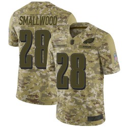 Limited Youth Wendell Smallwood Camo Jersey - #28 Football Philadelphia Eagles 2018 Salute to Service