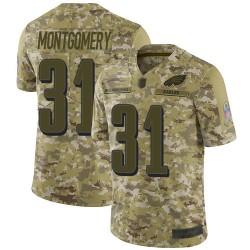 Limited Youth Wilbert Montgomery Camo Jersey - #31 Football Philadelphia Eagles 2018 Salute to Service