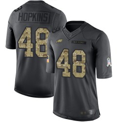 Limited Youth Wes Hopkins Black Jersey - #48 Football Philadelphia Eagles 2016 Salute to Service