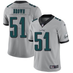 Limited Youth Zach Brown Silver Jersey - #51 Football Philadelphia Eagles Inverted Legend