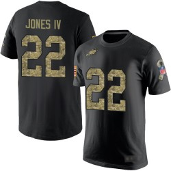 Football Philadelphia Eagles #22 Sidney Jones Black Camo Salute to Service T-Shirt