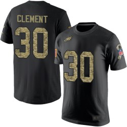 Football Philadelphia Eagles #30 Corey Clement Black Camo Salute to Service T-Shirt