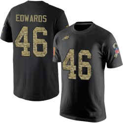 Football Philadelphia Eagles #46 Herman Edwards Black Camo Salute to Service T-Shirt