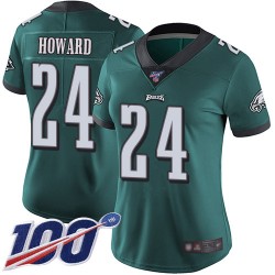 Limited Women's Jordan Howard Midnight Green Home Jersey - #24 Football Philadelphia Eagles 100th Season Vapor Untouchable