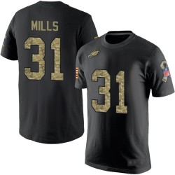 Football Philadelphia Eagles #31 Jalen Mills Black Camo Salute to Service T-Shirt
