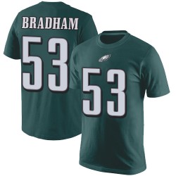 Football Philadelphia Eagles #53 Nigel Bradham Green Rush Pride Name & Number T-Shirt