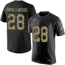 Football Philadelphia Eagles #28 Wendell Smallwood Black Camo Salute to Service T-Shirt