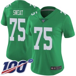 Limited Women's Josh Sweat Green Jersey - #75 Football Philadelphia Eagles 100th Season Rush Vapor Untouchable