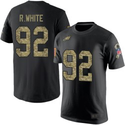 Football Philadelphia Eagles #92 Reggie White Black Camo Salute to Service T-Shirt