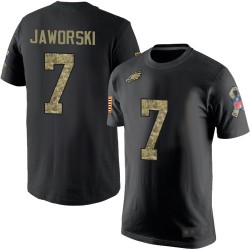 Football Philadelphia Eagles #7 Ron Jaworski Black Camo Salute to Service T-Shirt