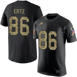 Football Philadelphia Eagles #86 Zach Ertz Black Camo Salute to Service T-Shirt