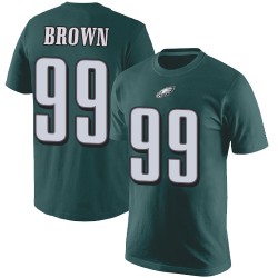 Football Philadelphia Eagles #99 Jerome Brown Green Rush Pride Name & Number T-Shirt
