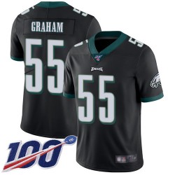 Limited Men's Brandon Graham Black Alternate Jersey - #55 Football Philadelphia Eagles 100th Season Vapor Untouchable