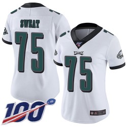 Limited Women's Josh Sweat White Road Jersey - #75 Football Philadelphia Eagles 100th Season Vapor Untouchable