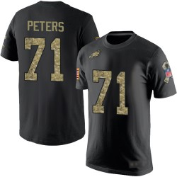 Football Philadelphia Eagles #71 Jason Peters Black Camo Salute to Service T-Shirt