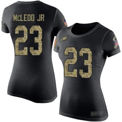 Football Women's Philadelphia Eagles #23 Rodney McLeod Black Camo Salute to Service T-Shirt