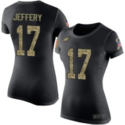 Football Women's Philadelphia Eagles #17 Alshon Jeffery Black Camo Salute to Service T-Shirt