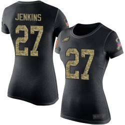 Football Women's Philadelphia Eagles #27 Malcolm Jenkins Black Camo Salute to Service T-Shirt
