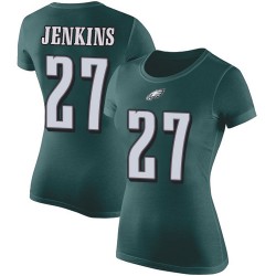 Football Women's Philadelphia Eagles #27 Malcolm Jenkins Green Rush Pride Name & Number T-Shirt