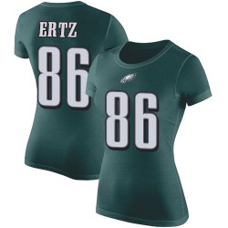 Football Women's Philadelphia Eagles #86 Zach Ertz Green Rush Pride Name & Number T-Shirt