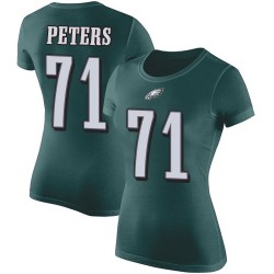 Football Women's Philadelphia Eagles #71 Jason Peters Green Rush Pride Name & Number T-Shirt
