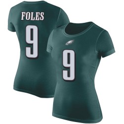Football Women's Philadelphia Eagles #9 Nick Foles Green Rush Pride Name & Number T-Shirt