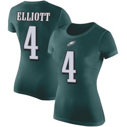 Football Women's Philadelphia Eagles #4 Jake Elliott Green Rush Pride Name & Number T-Shirt