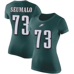 Football Women's Philadelphia Eagles #73 Isaac Seumalo Green Rush Pride Name & Number T-Shirt