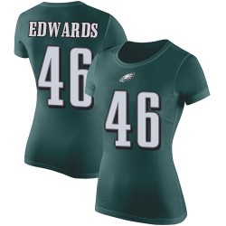 Football Women's Philadelphia Eagles #46 Herman Edwards Green Rush Pride Name & Number T-Shirt
