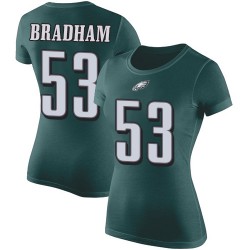 Football Women's Philadelphia Eagles #53 Nigel Bradham Green Rush Pride Name & Number T-Shirt