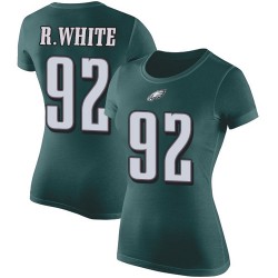 Football Women's Philadelphia Eagles #92 Reggie White Green Rush Pride Name & Number T-Shirt