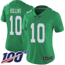 Limited Women's Mack Hollins Green Jersey - #10 Football Philadelphia Eagles 100th Season Rush Vapor Untouchable