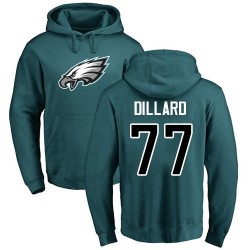 Andre Dillard Green Name & Number Logo - #77 Football Philadelphia Eagles Pullover Hoodie