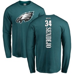 Andrew Sendejo Green Backer - #34 Football Philadelphia Eagles Long Sleeve T-Shirt
